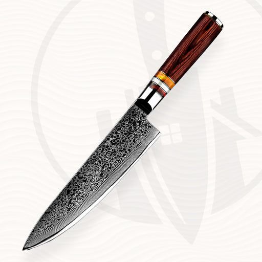 Thuischef - Damascus Koksmes 20cm - Hout